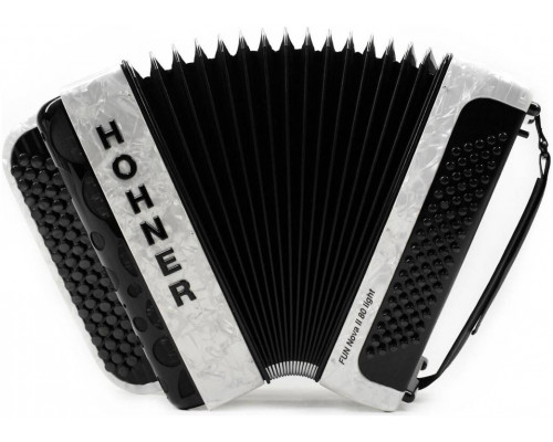 Фото HOHNER Fun Nova II 80 light white perloid celluloid (B-Stepped) - Баян Хонер