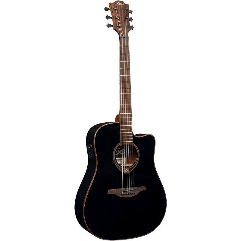 Фото LAG T-118D CE-BLK - Гитара электроакустическая шестиструнная Лаг