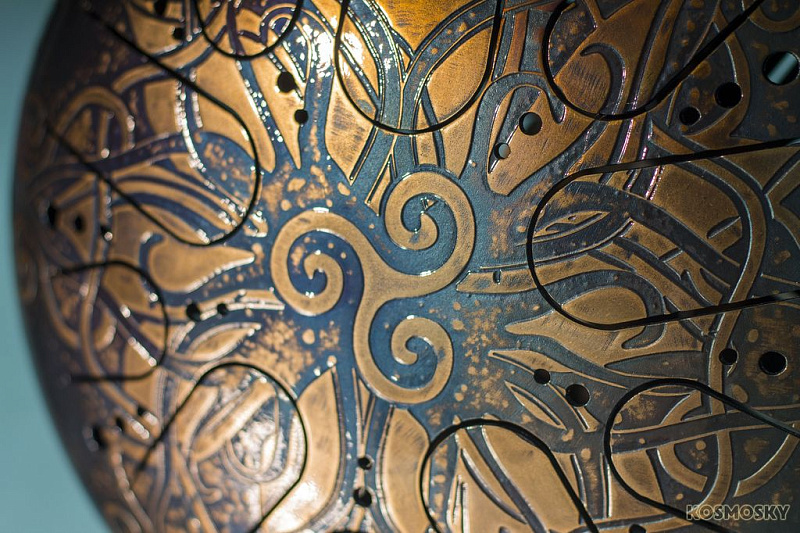 Фото KSY.30.C.e.1-2x Глюкофон 30см, полукруглые лепестки, двусторонний, гравировка "Триксель", Kosmosky