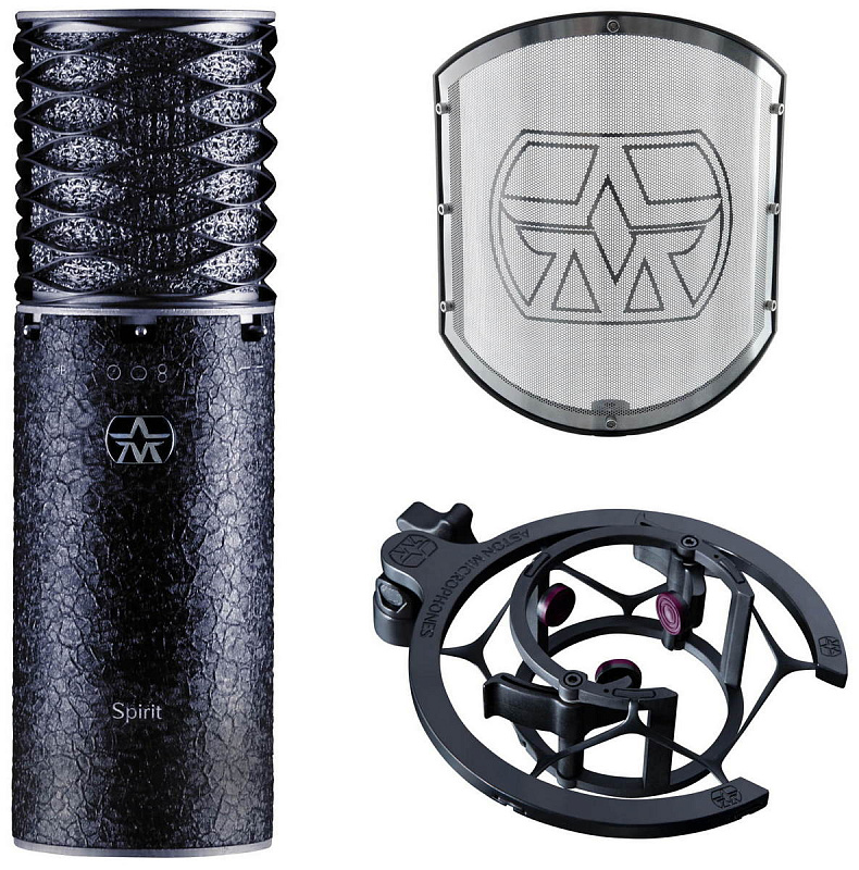 Фото Конденсаторный проводной микрофон Aston Microphones SPIRIT BLACK BUNDLE