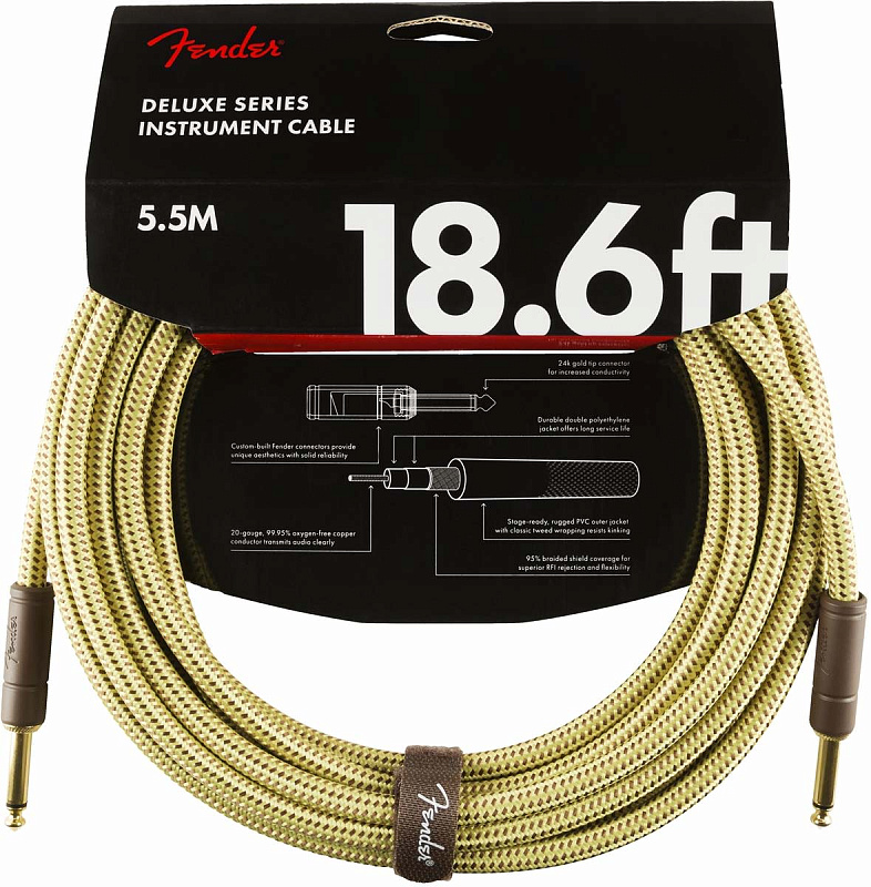 Фото Кабель FENDER DELUXE 18.6' INST CABLE Tweed