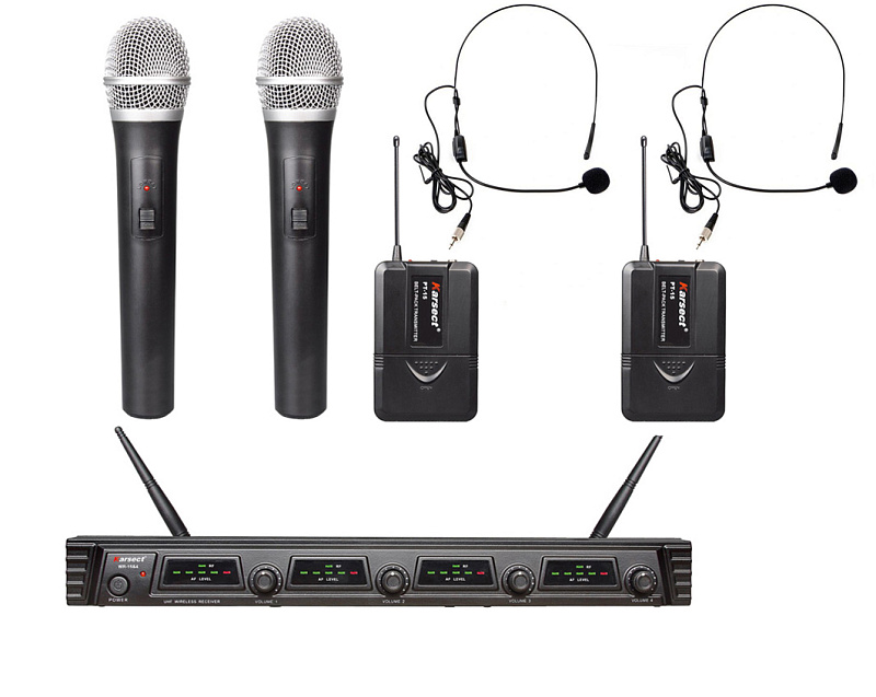 Фото Karsect WR-15&4 / HT15 2x2  радиосистема с 2 ручными микрофонами и 2 гарнитурами