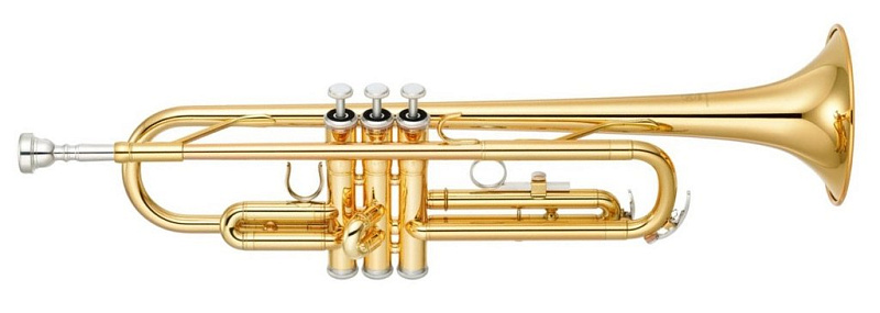 Фото Yamaha YTR-2330 труба Bb стандартная модель, средняя, yellow brass, лак - золото